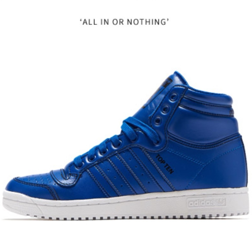 RARE Adidas Originals Top Ten Hi J Collegiate Royal Blue Leather